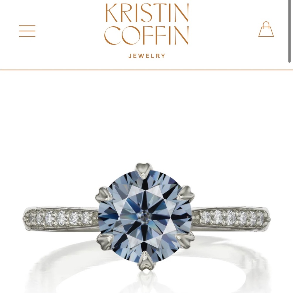 1.25ct grey moissanite w/ diamond accents * Kristin Coffin Ring